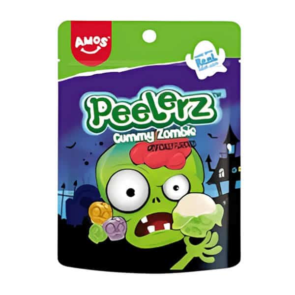 Peelerz sladkarije Zombies, ameriške dobrote, neškodljive bonbone za otroke, zelo okusne sladkarije z zabavnim motom, primerno za praznovanja, darila, družinske priložnosti.