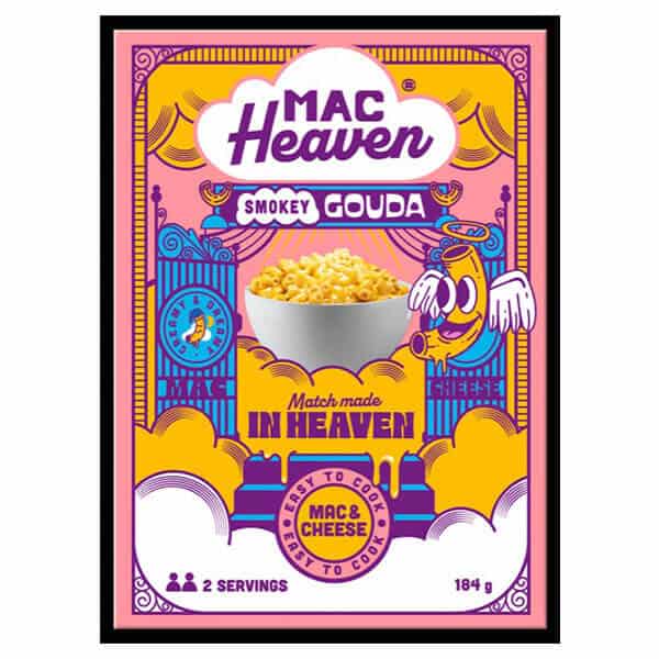 Mac heaven smokey gouda sirena sira, ideálna za prigrizki, ragu ali sendviče, brez glutena, 184 g.