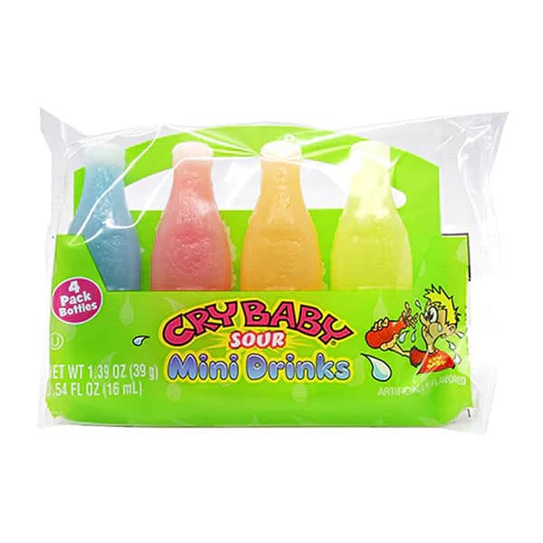 Sladki sadni mini napitki Cry Baby Sour, pakirani v sodčkih oblikah, najboljše za otroško sladkanje in osvežitev, idealno za vse starosti, okusne in naravne, brez umetnih barvil.