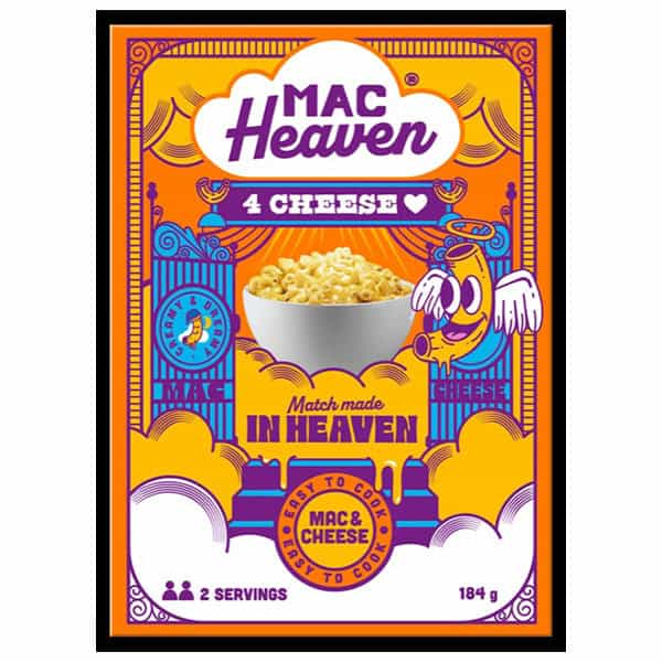 Mac Heaven lososova plastenka za makaron, sir in hitro pripravo obrokov, primerna za hitro pripravo in uživanje, enostavno za pripravo v priročni embalaži.