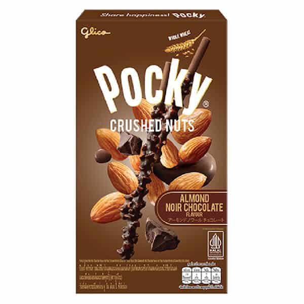 Sladke Ameriške dobrote, Pocky Almond Noir čokoladni pralinčki, orehi in mandlji, idealni za uživanje in deljenje, sladki arome in okus, paket za vsakršne priložnosti.