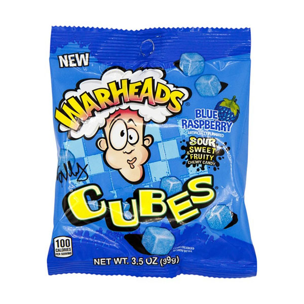Warheads Blue Raspberry Cubes 99g