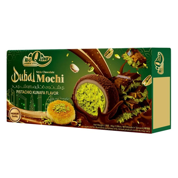 QLove Dubai Chocolate & Pistachio Kunafa Mochi 45g