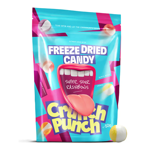 Crunch Punch Super Sour Rainbows 50g